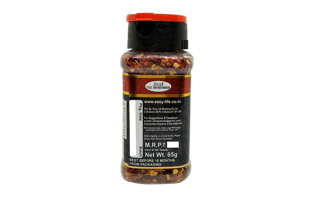 Easy Life Chilli Flakes Roasted Bottle 65 grams - Reviews | Nutrition ...