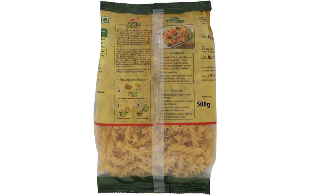 Del Monte Food Craft Fusilli Pasta - Reviews | Ingredients | Recipes |  Benefits - GoToChef - GoToChef