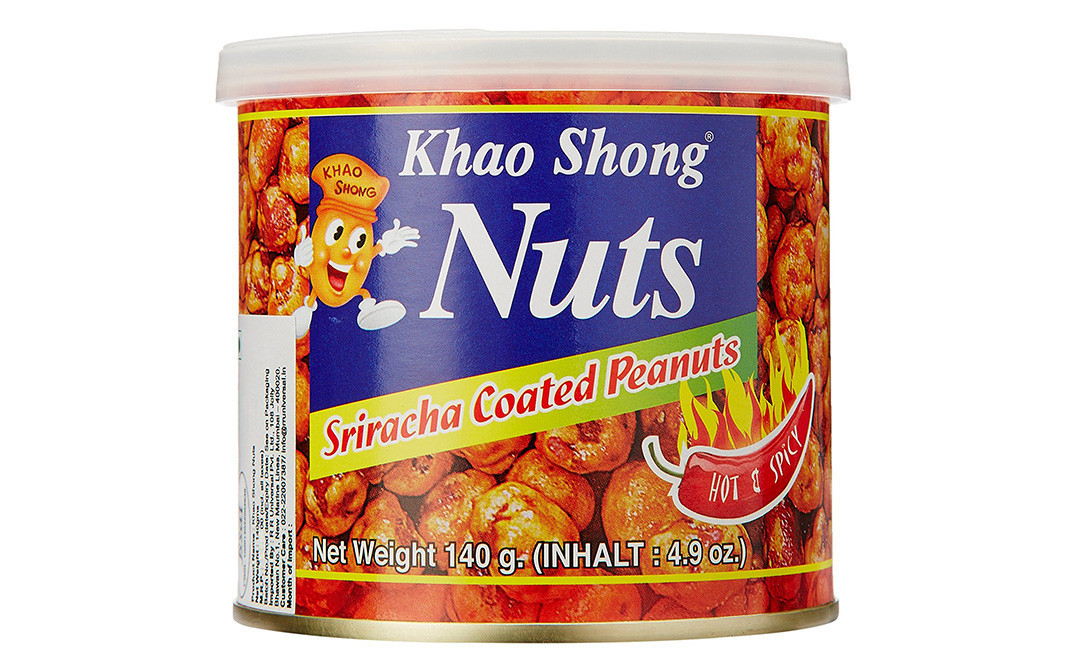 Khao Shong Nuts Sriracha Coated Peanuts Plastic Container 140 grams ...