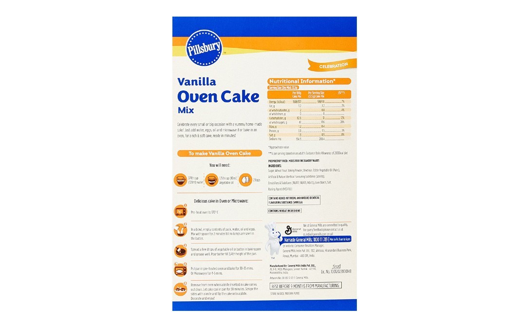 Pillsbury Moist Supreme Sugar Free Classic Yellow Cake & Cupcake Baking  Mix, 16 Oz