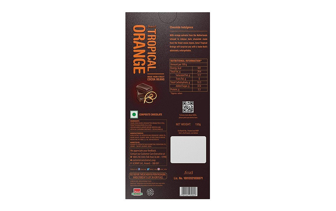 Amul Tropical Orange Chocolate Made From Finest Cocoa