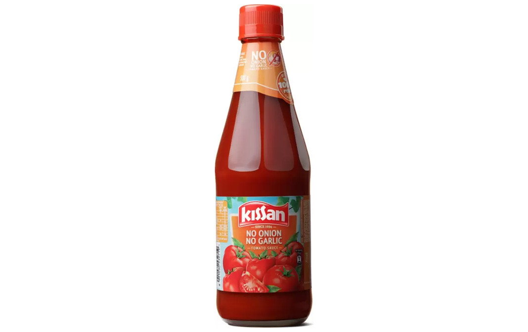 Kissan No Onion No Garlic Tomato Sauce Glass Bottle 500 grams - GoToChef