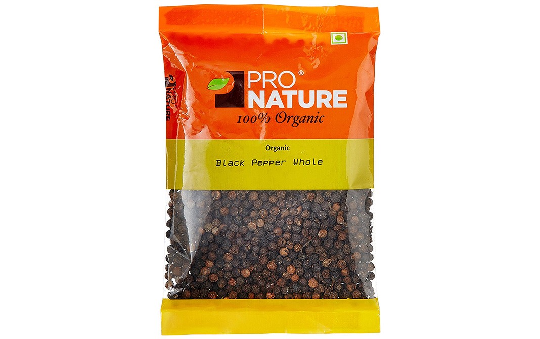 Pro Nature Organic Black Pepper Whole Pack 100 grams - GoToChef