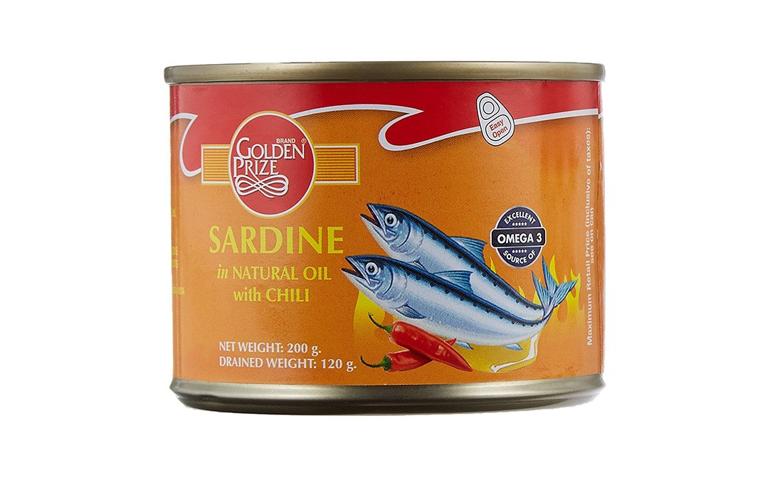 Golden Prize Sardine In Natural Oil With Chilli Tin 200 Grams - Reviews 