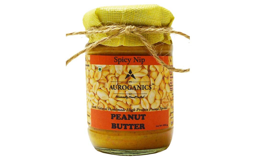Auroganics Spicy Nip Peanut Butter Glass Jar 250 grams - GoToChef