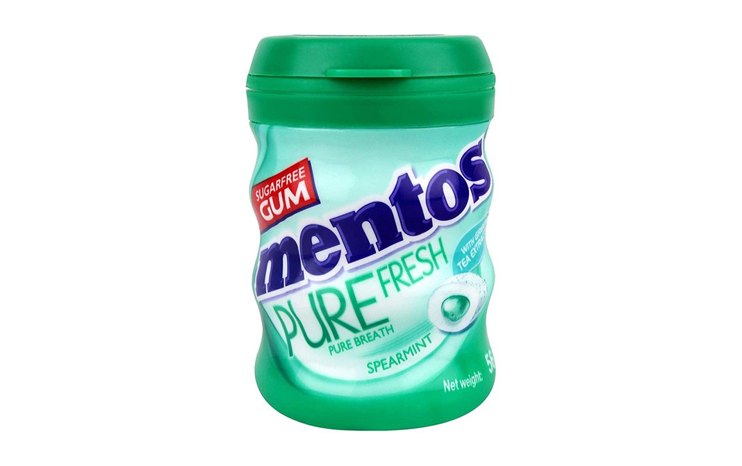 Mentos Pure Fresh Sugar-Free Chewing Gum with Spearmint, 50 Piece Bottle  6/PK - Volt Candy