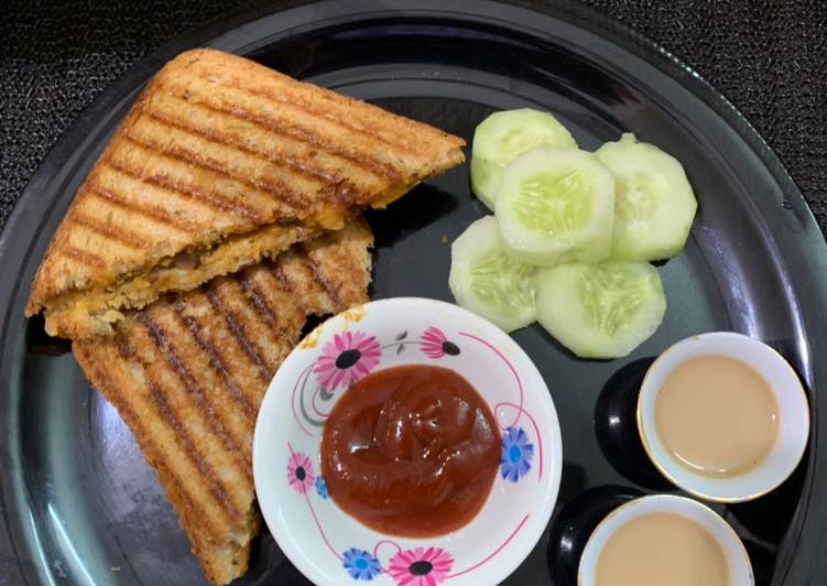 Chole bread sandwich with masala chai and cucumber Recipe - GoToChef